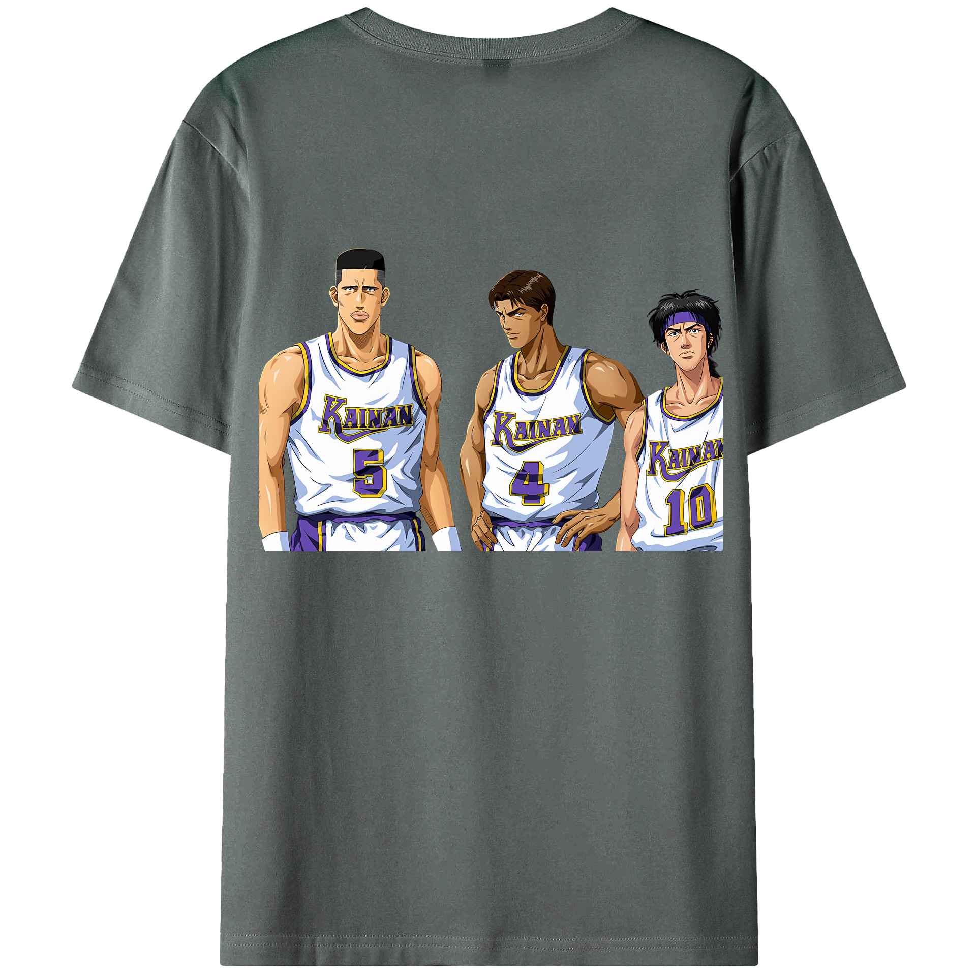 （画像用） SLAM DUNK／スラムダンク 綿100％ メンズ半袖Tシャツ（バックプリント） 通気性